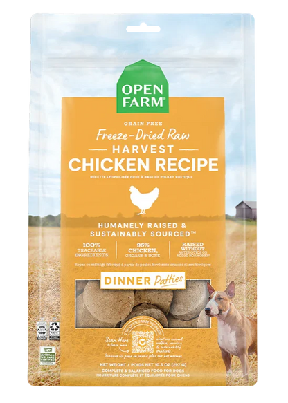 Harvest Chicken Freeze Dried Raw Patties for Dogs