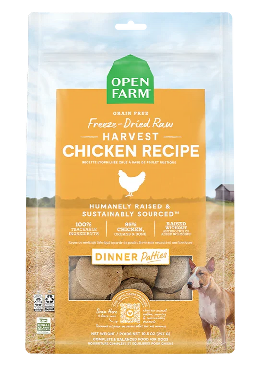 Harvest Chicken Freeze Dried Raw Patties for Dogs