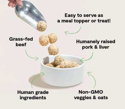 Grass-Fed Beef & Pork Freshly Crafted Meatballs for Dogs