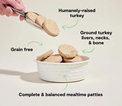 Homestead Turkey Freeze Dried Raw Patties for Dogs