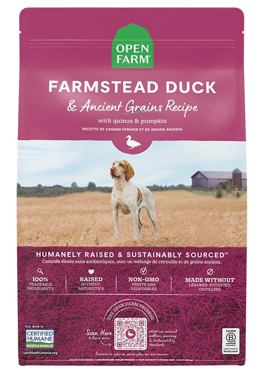 Farmstead Duck Ancient Grains Dog Kibble