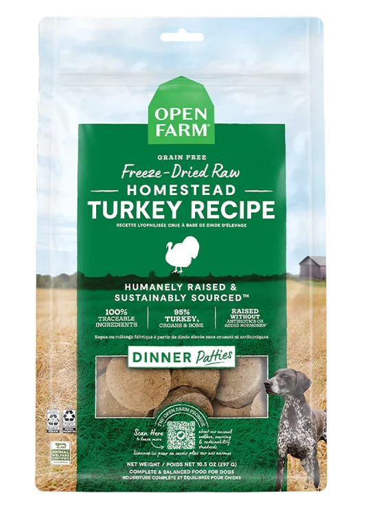 Homestead Turkey Freeze Dried Raw Patties for Dogs