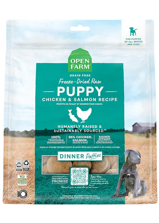 Chicken & Salmon Freeze Dried Raw Patties for Puppies